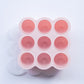 Pink 9 pod food grade silicone freezer trays with clear lid